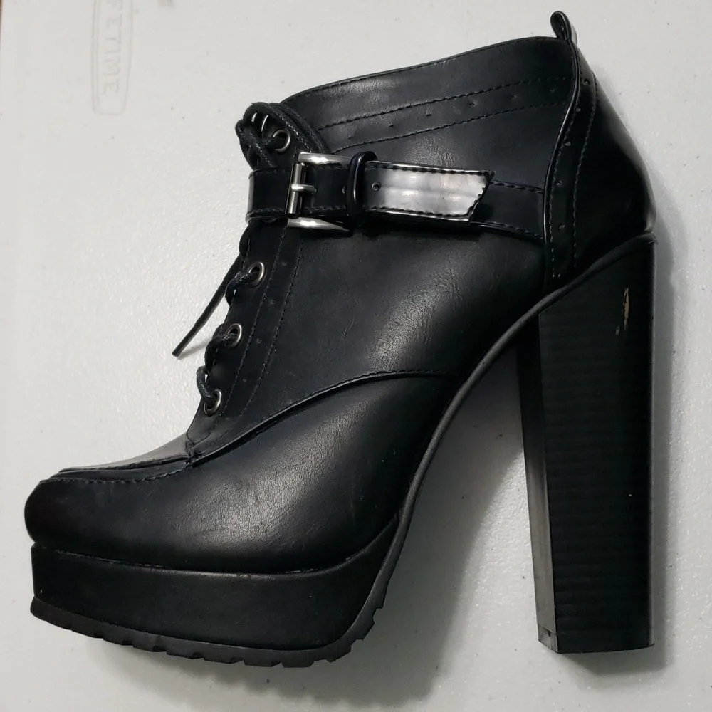 LEILA STONE black high shoes - Picture 7 of 15